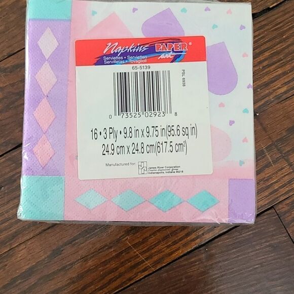 Vintage 80s Kawaii Pastel Girly Hearts Cocktail Napkins Birthday Party Pink - Picture 6 of 10